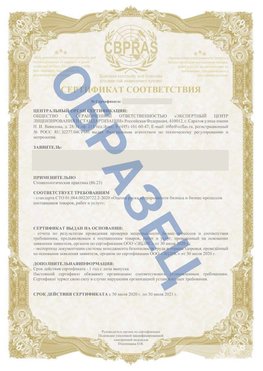 Образец Сертификат СТО 01.064.00220722.2-2020 Ясный Сертификат СТО 01.064.00220722.2-2020 