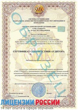 Образец сертификата соответствия аудитора Ясный Сертификат ISO 13485