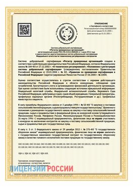 Приложение к сертификату для ИП Ясный Сертификат СТО 03.080.02033720.1-2020